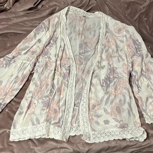 Free People Floral Kimono Style Top